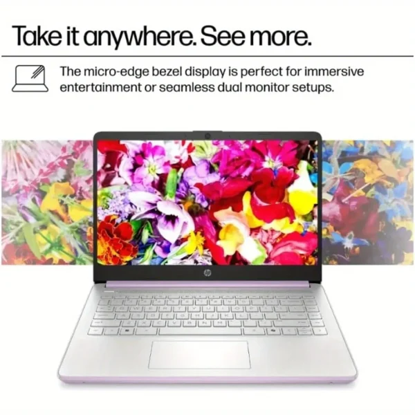 HP 14" HD Business Laptop,Intel Processor N150,Up to 16GB RAM,128GB UFS, Intel Graphics,Wi-Fi 6,Windows 11 S,Honey Lavender - Image 4