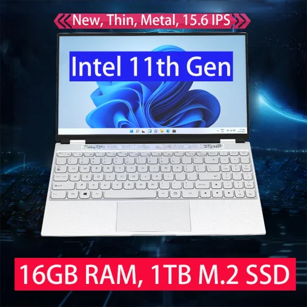 2022 15.6 inch N5105 11th Gen Quad Core School Laptop 16GB Ram 1TB M.2 SSD 512GB 256GB 128GB Windows 10 11 Metal Notebook - Image 3