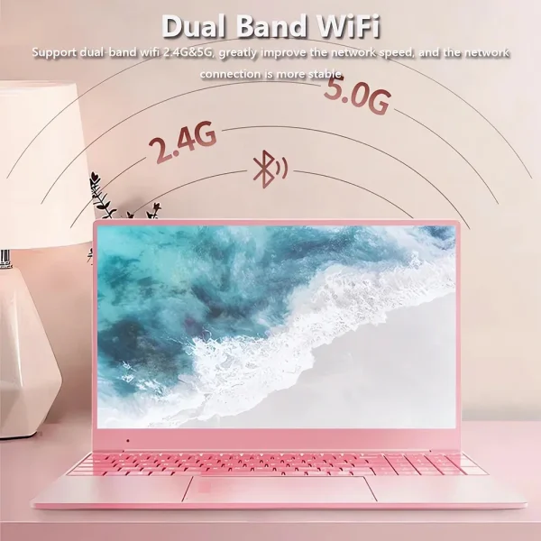 Stylish Pink 15.6" Laptop: Windows 10 Office Education Intel Celeron N5095, 16GB RAM, 1TB SSD, Dual WiFi, Narrow Bezels. - Image 5