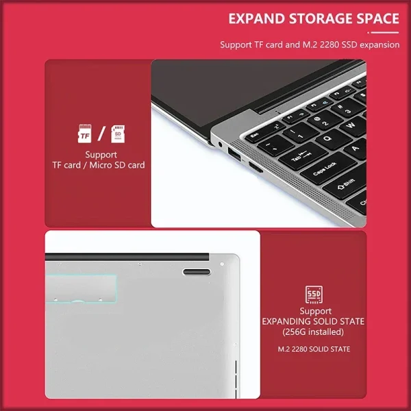 QMDZ N4000 14 Inch 128GB 256GB 512GB 1TB SSD Windows 11 Pro Inte Laptop Intel Portable Laptos Student Notebook Dual core Laptop - Image 2