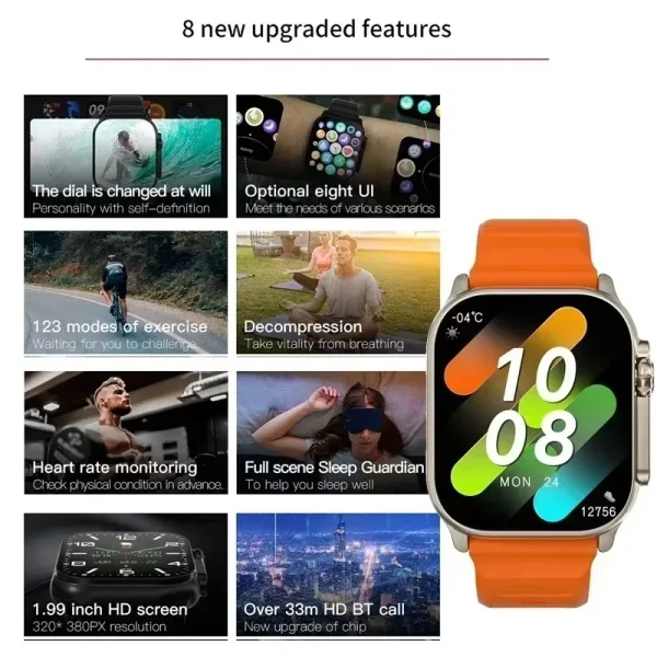 2025 Smart Watch Men 49mm Series 8 2.3 "AMOLED Screen NFC Compass Waterproof For Apple Watch IWO Ultra 8 Smartwatch - Image 5