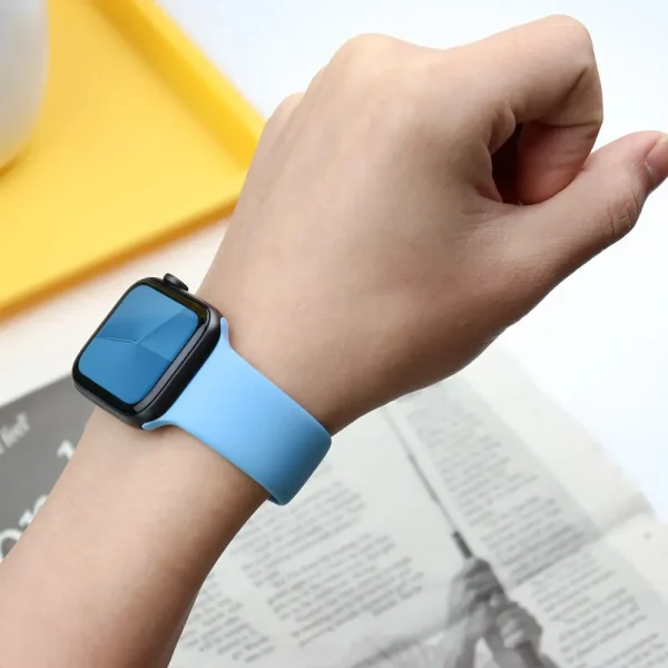 Silicone Band For Apple Watch strap 44mm 45mm 40mm 41mm 42-38mm 45 mm sport bracelet iwatch series 8 7 6 5 4 3 SE 9 Ultra 2 49mm - Image 3